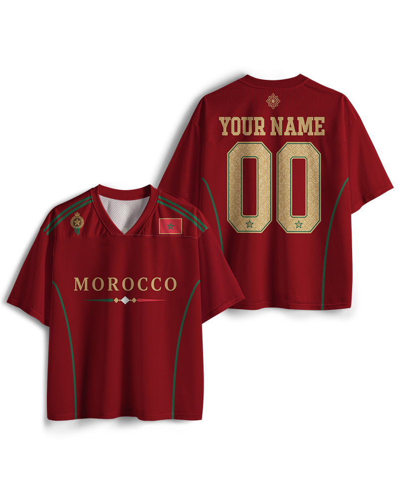 TheRetroTee Personalized Morocco Soccer Mesh Jersey