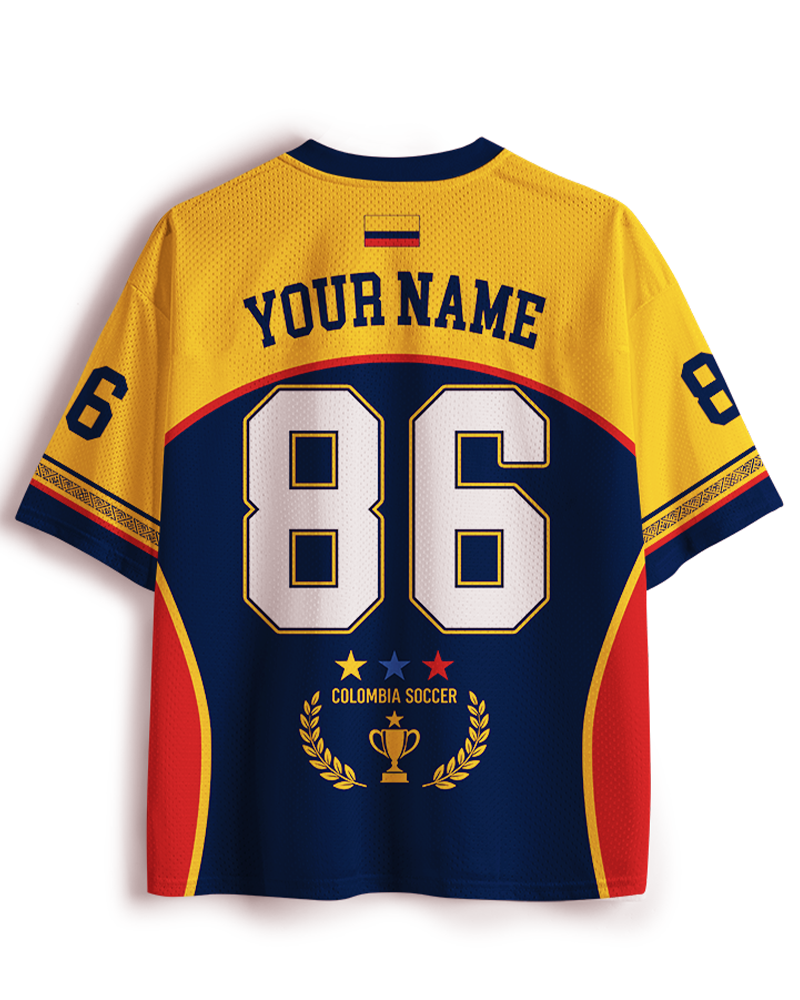 TheRetroTee Colombia Football Champion Custom Name Mesh Jersey