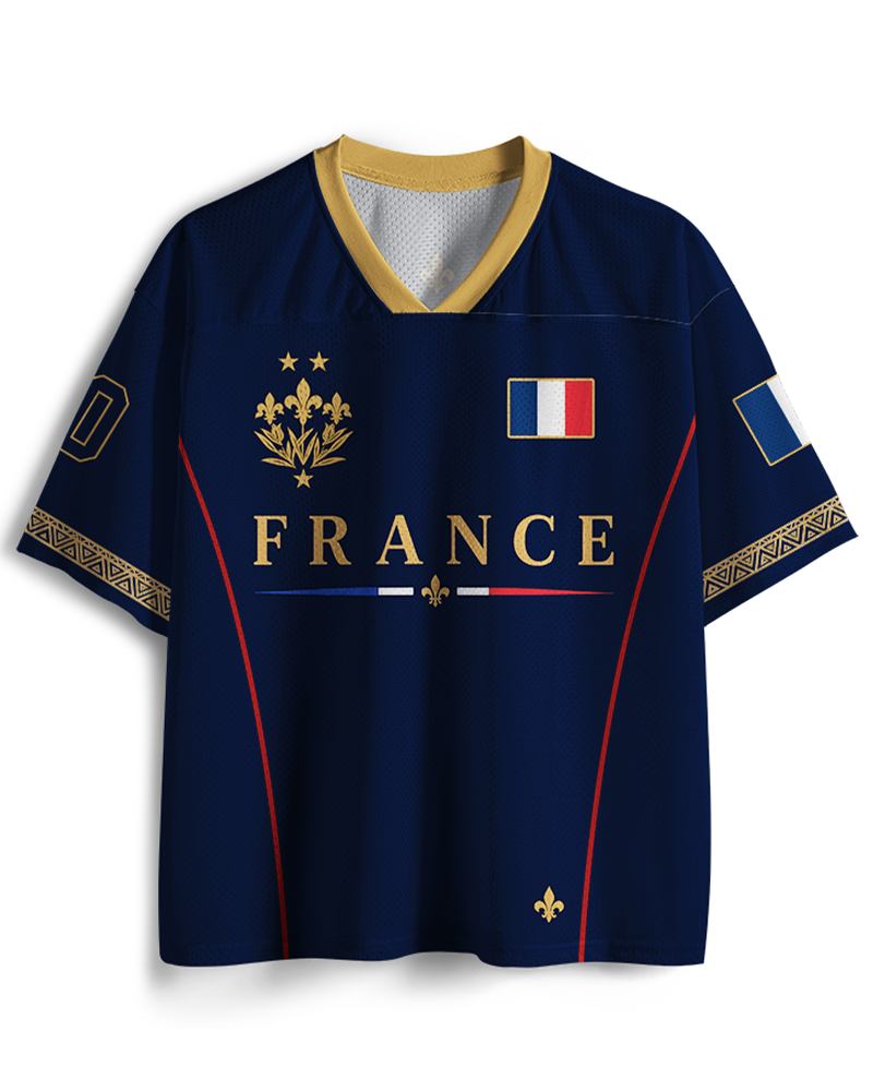 TheRetroTee Custom France Soccer Mesh Jersey