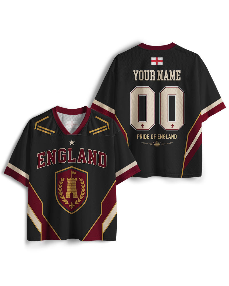 TheRetroTee England Custom Name Mesh Jersey