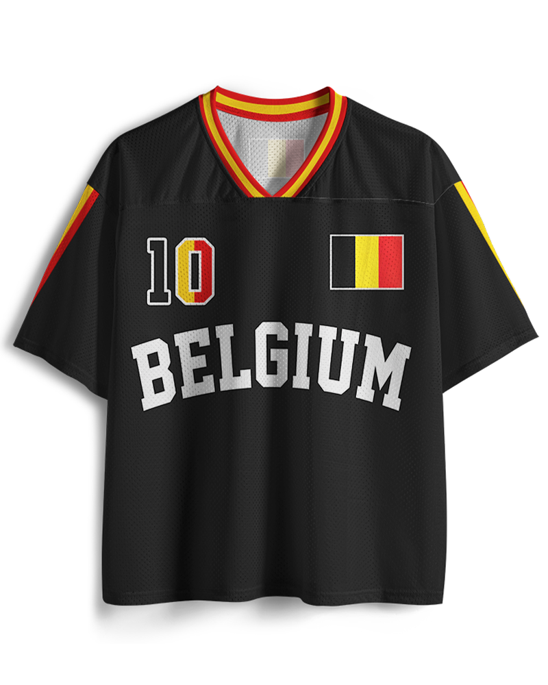 TheRetroTee Personalized Belgium Soccer  Mesh Jersey