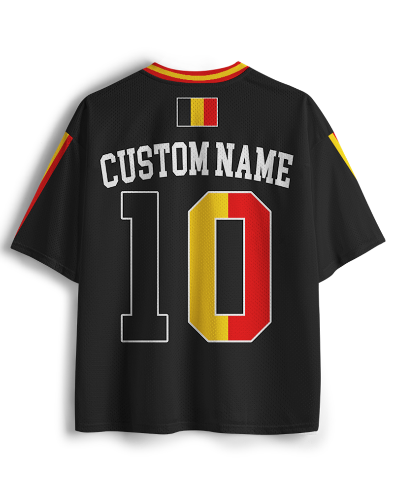TheRetroTee Personalized Belgium Soccer  Mesh Jersey