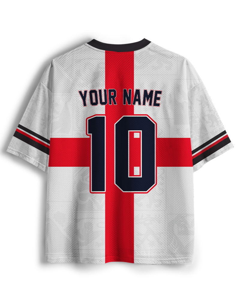 TheRetroTee England Custom Name Mesh Jersey