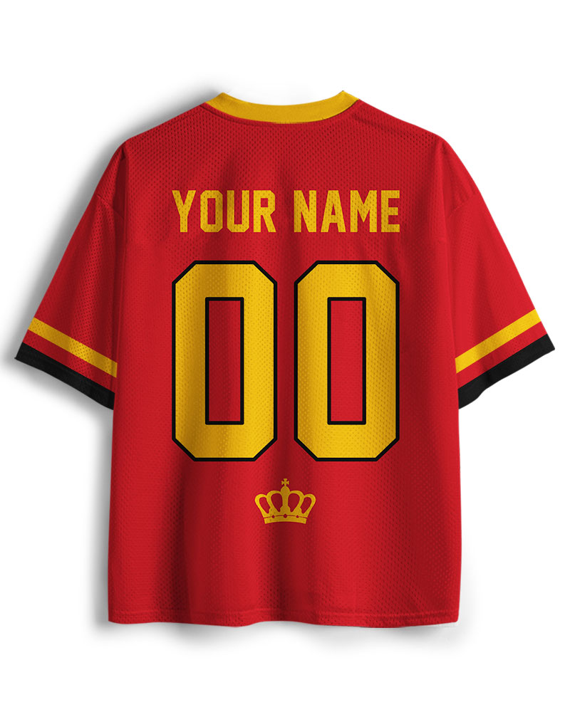 TheRetroTee Personalized Belgium Soccer  Mesh Jersey