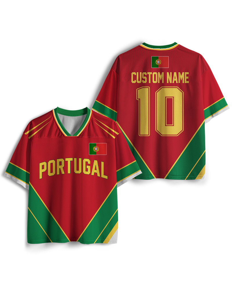 TheRetroTee Portugal Soccer Fan Personalized Mesh Jersey