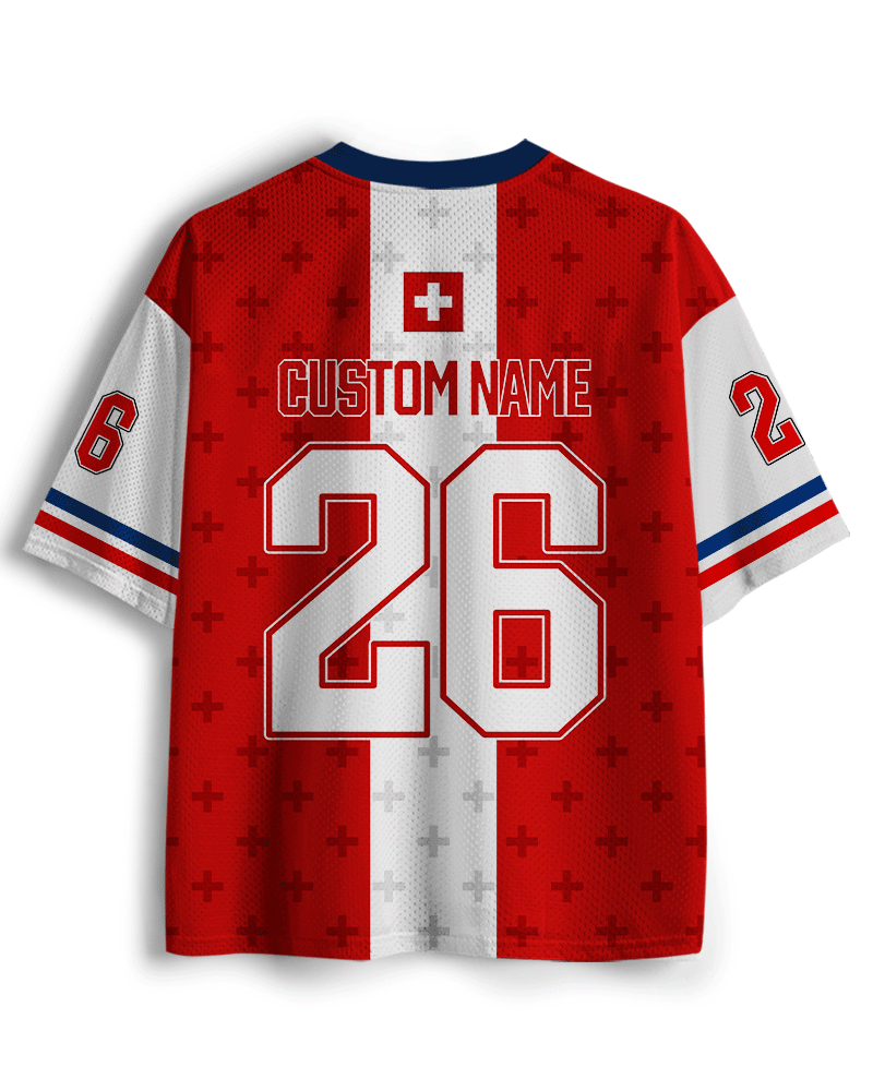 TheRetroTee Custom Switzerland Soccer Mesh Jersey