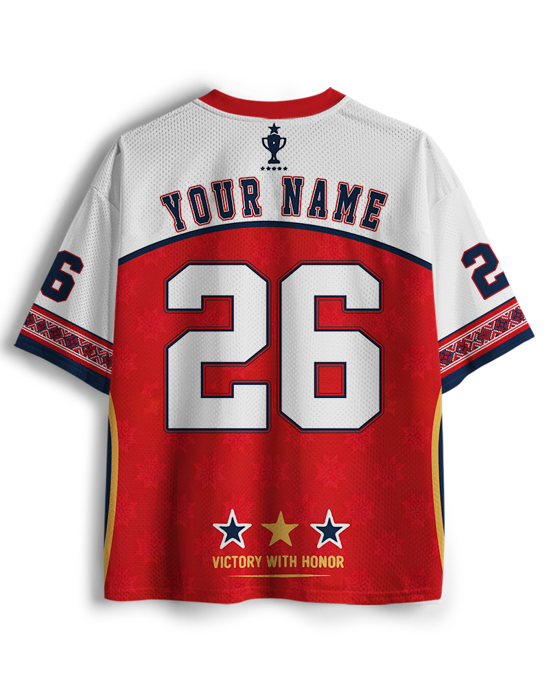 TheRetroTee Norway Champion Custom Name Mesh Jersey