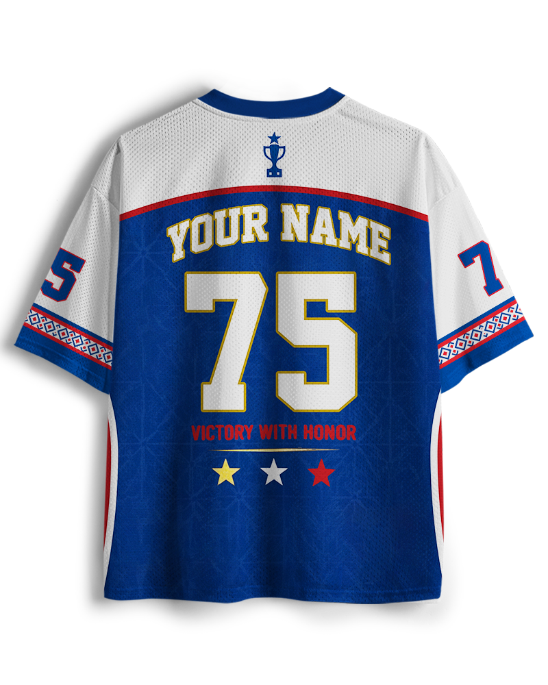 TheRetroTee Vintage Cape Verde Football Custom Name Mesh Jersey