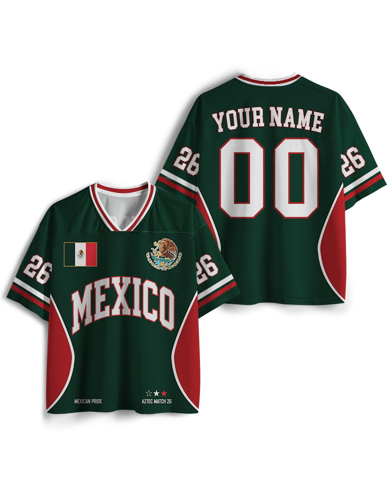 TheRetroTee Mexico Flag Matching Mesh Jersey
