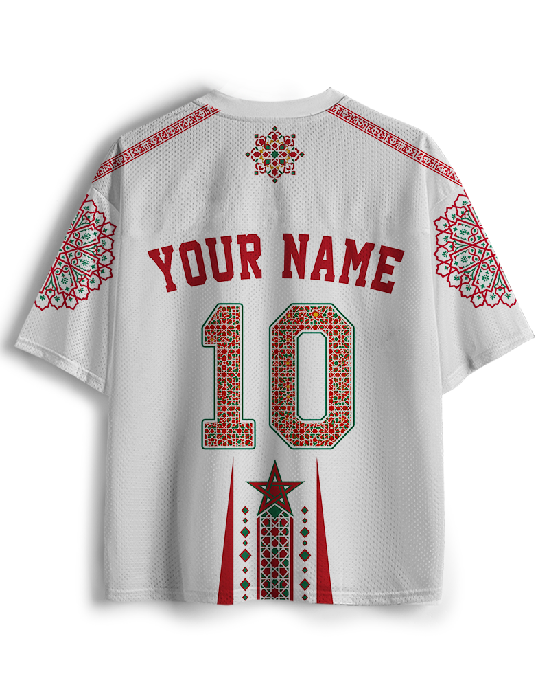 TheRetroTee Morocco Football Custom Name Mesh Jersey
