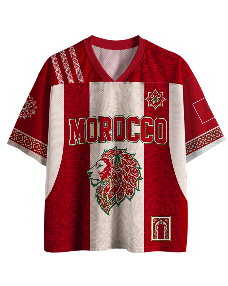 TheRetroTee Morocco Football Custom Name Mesh Jersey