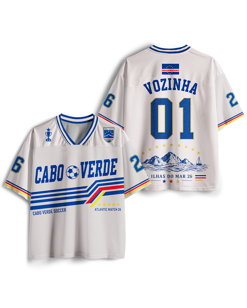 TheRetroTee Vintage Cabo Verde Soccer Mesh Jersey