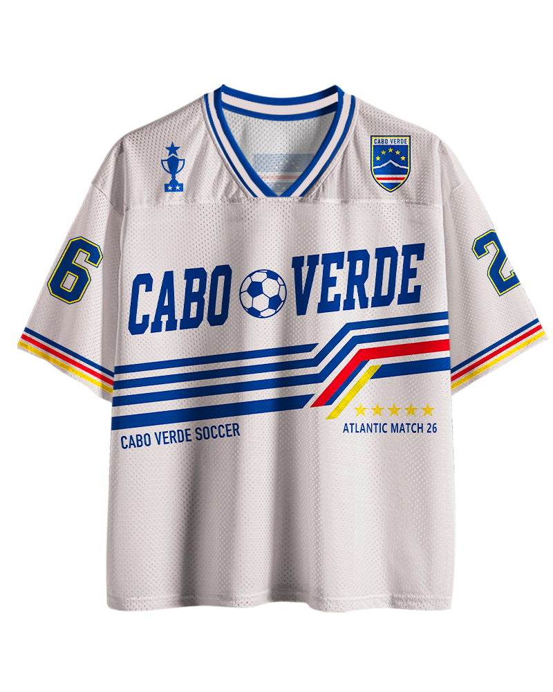 TheRetroTee Vintage Cabo Verde Soccer Mesh Jersey