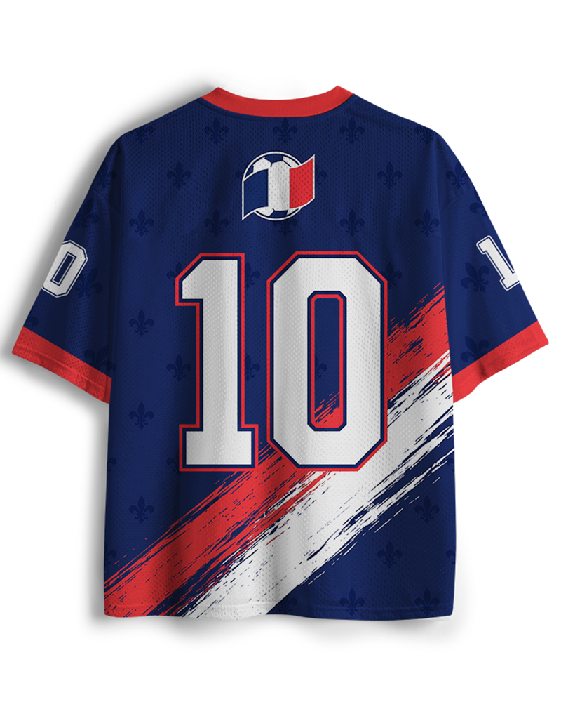 TheRetroTee Custom France Soccer Mesh Jersey