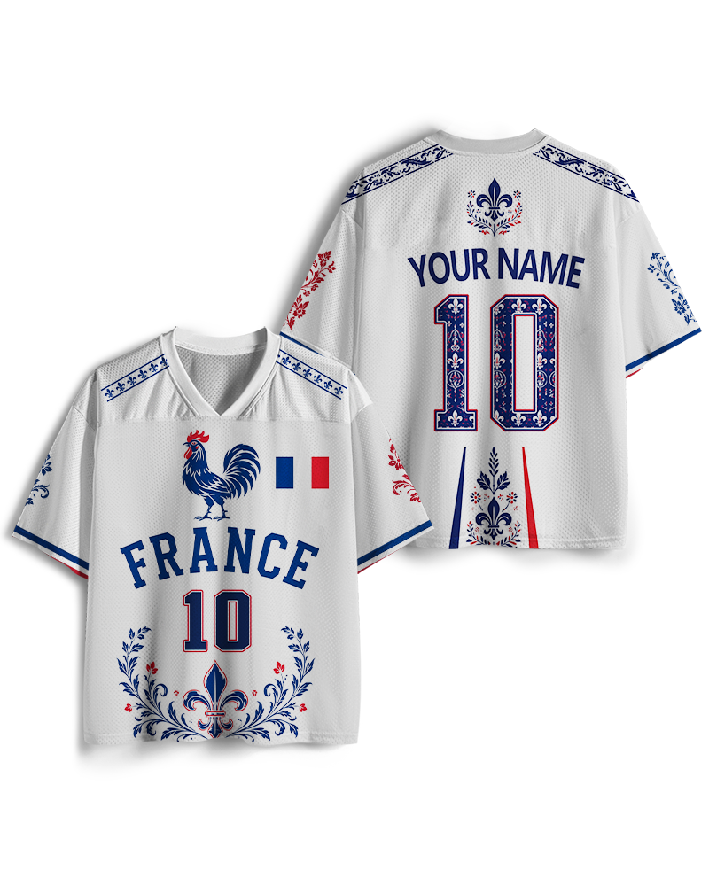 TheRetroTee France Football Custom Name Mesh Jersey