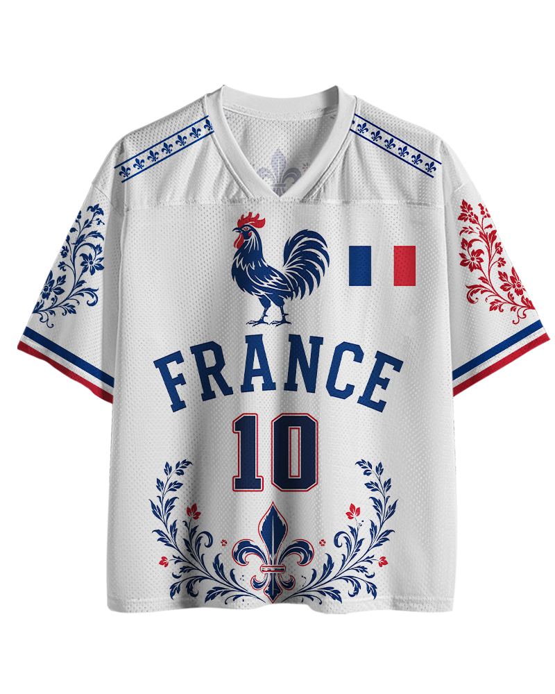 TheRetroTee France Football Custom Name Mesh Jersey