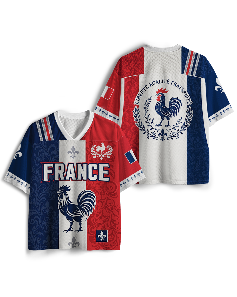 TheRetroTee France Football Custom Name Mesh Jersey