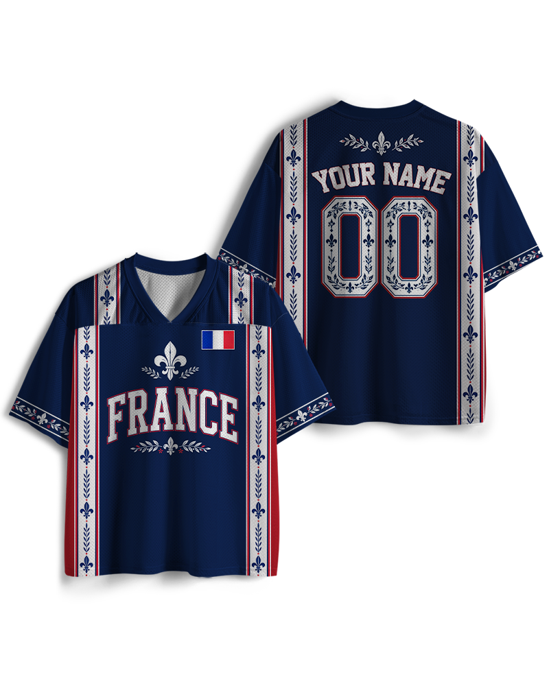 TheRetroTee France Football Custom Name Mesh Jersey