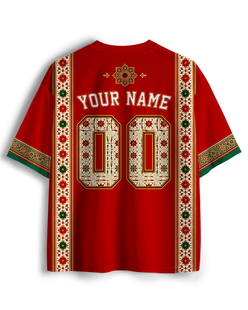TheRetroTee Morocco Football Custom Name Mesh Jersey