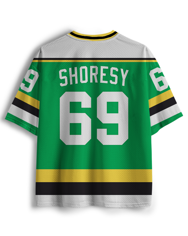 TheRetroTee Retro Hockey #69 Green & Yellow Mesh Jersey