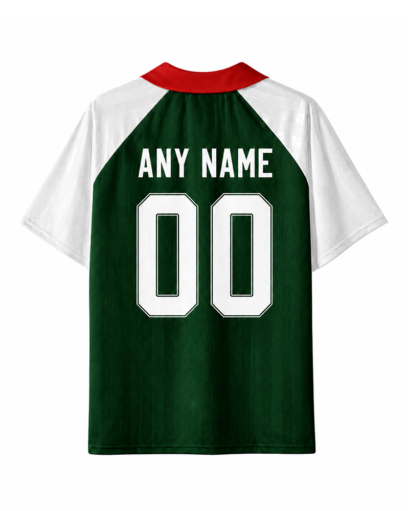 TheRetroTee Mexico Heritage Spirit Collar Soccer Jersey