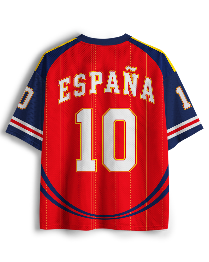 TheRetroTee Spain 26 Classic Football Mesh Jersey