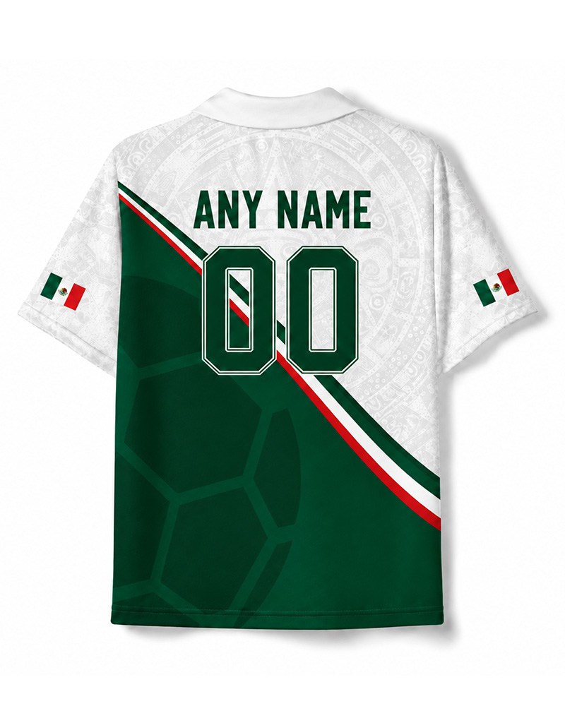 TheRetroTee Mexico Aztec Heritage Collar Soccer Jersey