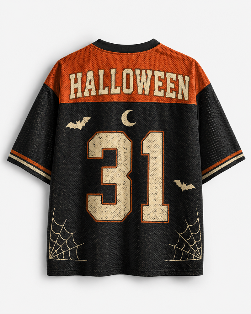 TheRetroTee Vintage Spooky Season Mesh Jersey