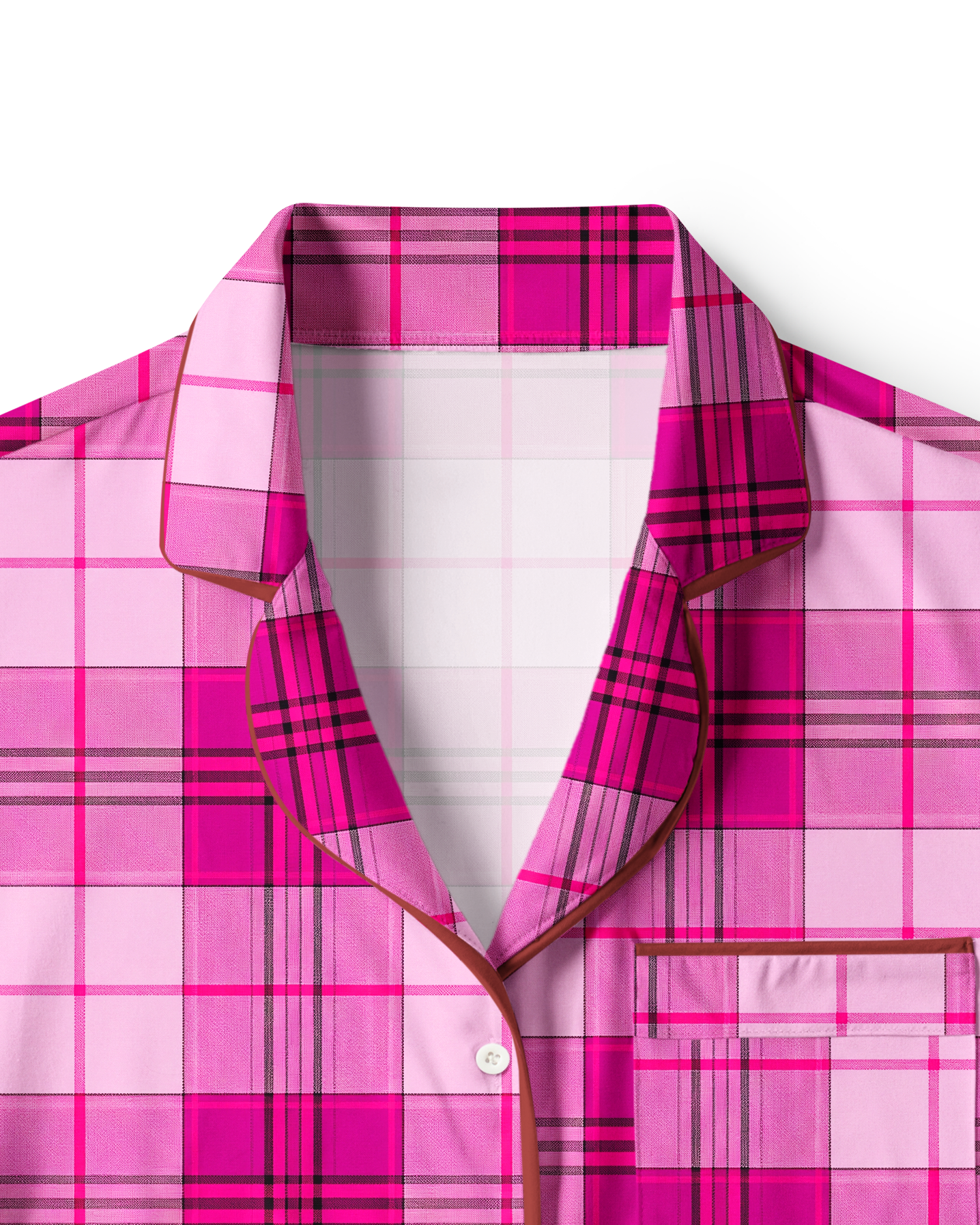 TheRetroTee Magenta Plaid Vintage Pajama Set