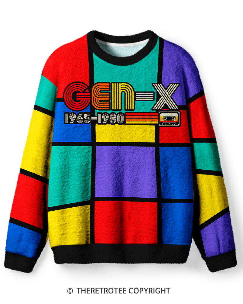 TheRetroTee Retro Gen X Color Block Sweater