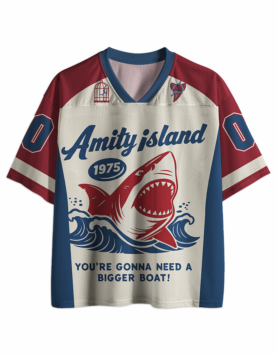 TheRetroTee Seaside Harbor 1970s Mesh Jersey