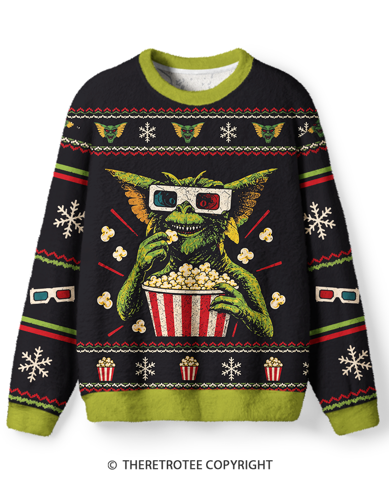 TheRetroTee Retro Movie Night Christmas Sweater