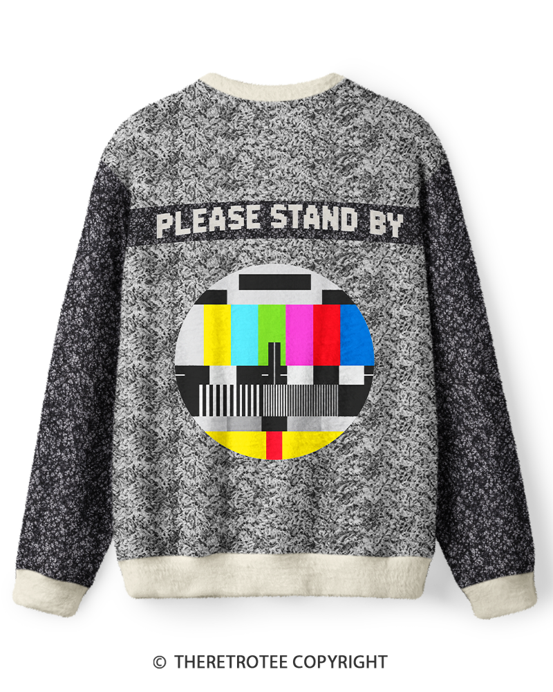 TheRetroTee Vintage 1980s Analog TV Test Pattern Sweater