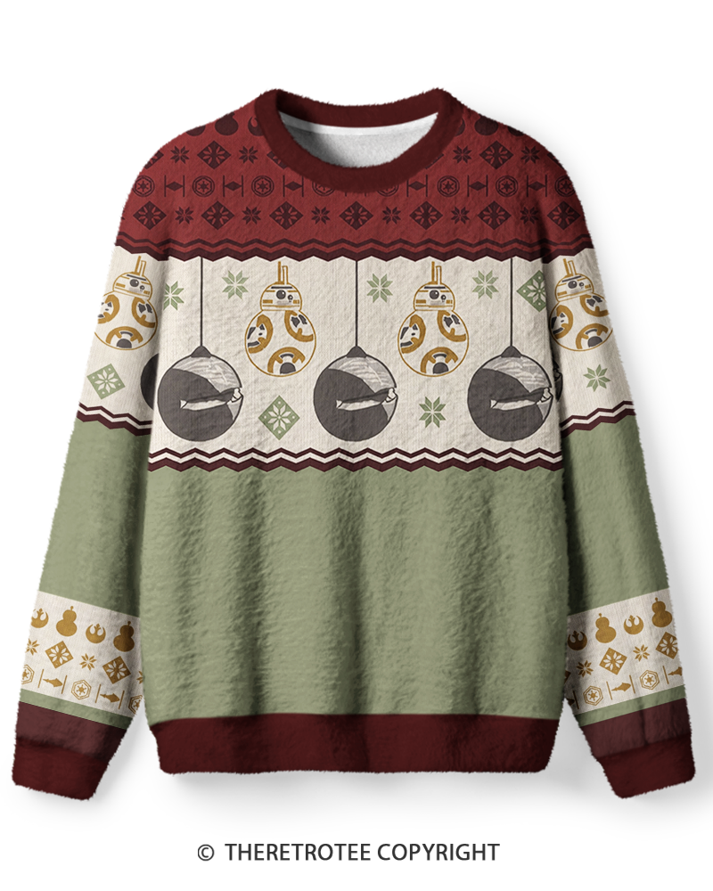 TheRetroTee Vintage 1980s Holiday Ornament Fair Isle Sweater
