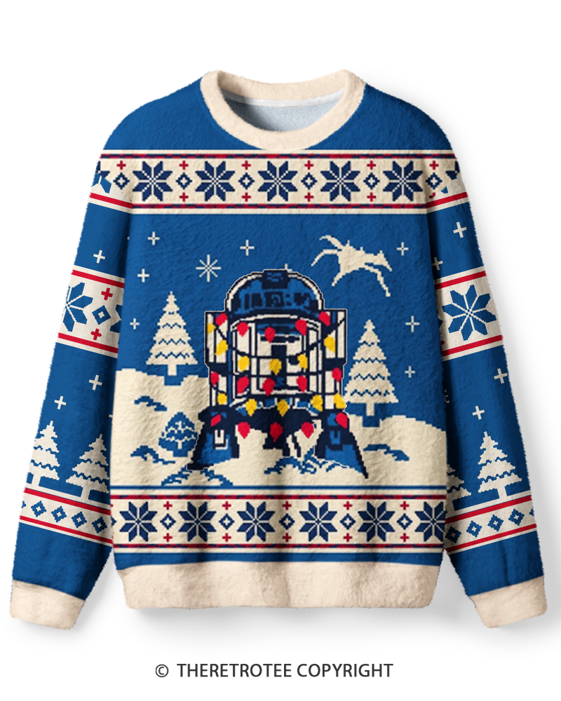 TheRetroTee Vintage 1970s Holiday Robot Sweater