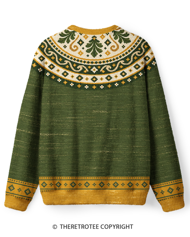 TheRetroTee Vintage 1970s Evergreen Botanical Sweater