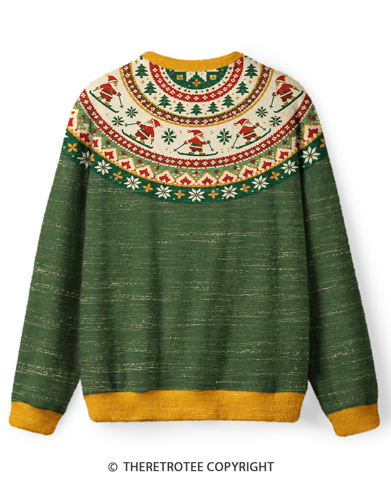 TheRetroTee Vintage 1960s Nordic Santa Christmas Sweater