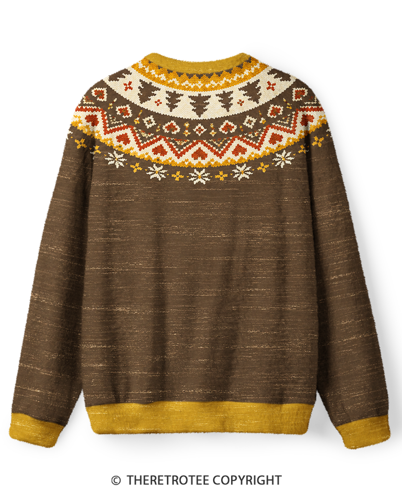TheRetroTee Vintage 1970s Golden Pine Christmas Sweater