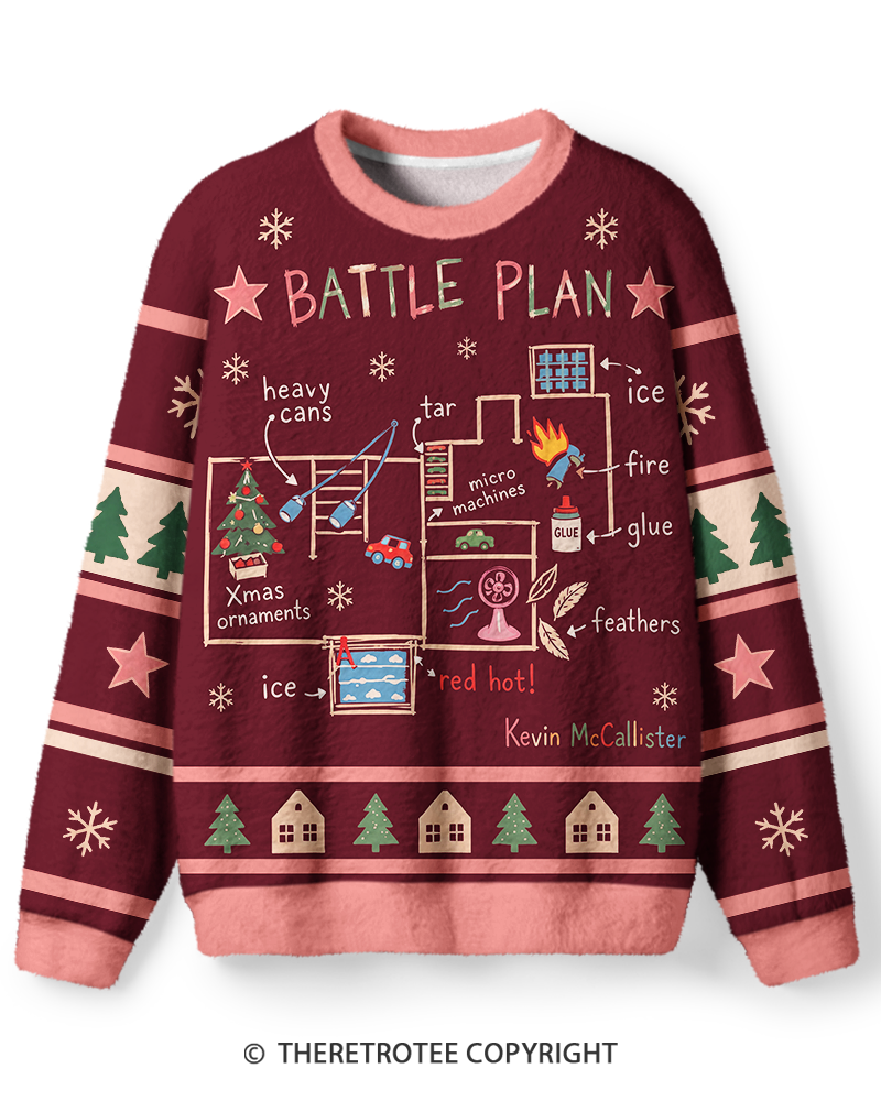 TheRetroTee Holiday House Defense Christmas Sweater