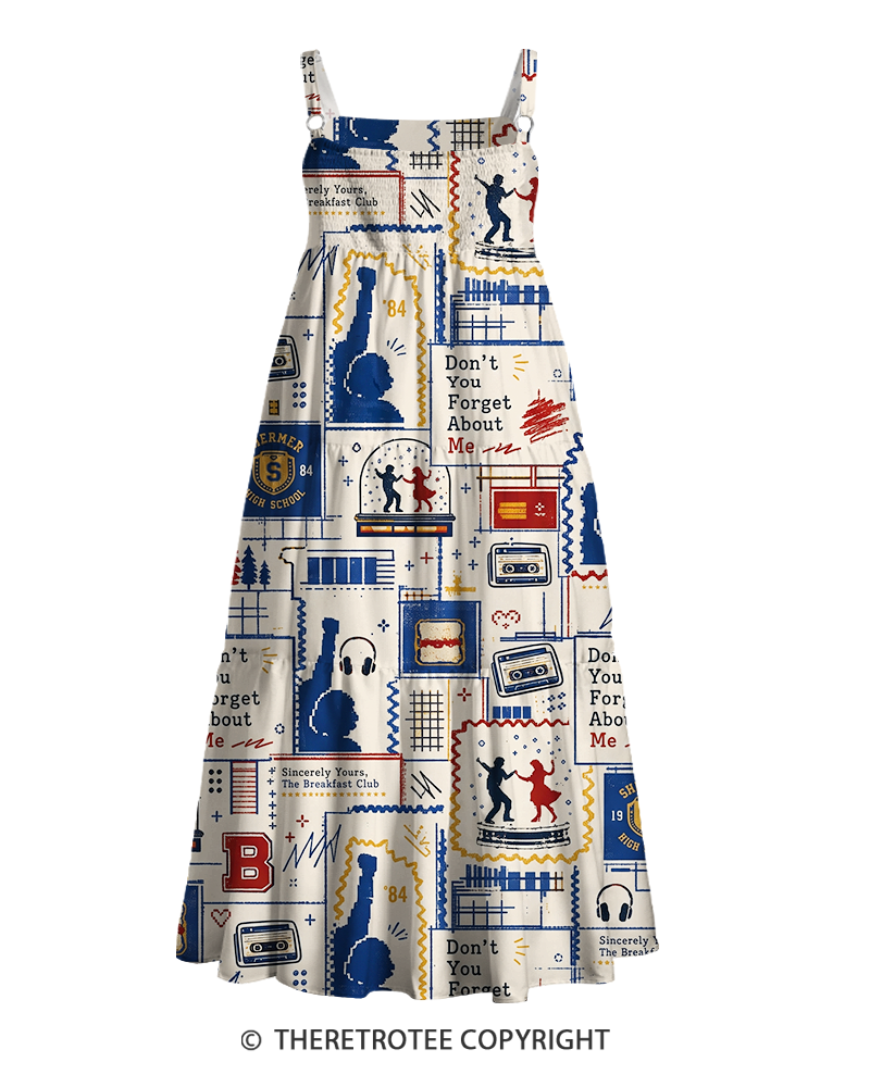 TheRetroTee Detention Club Memories 1980s Strappy Maxi Dress