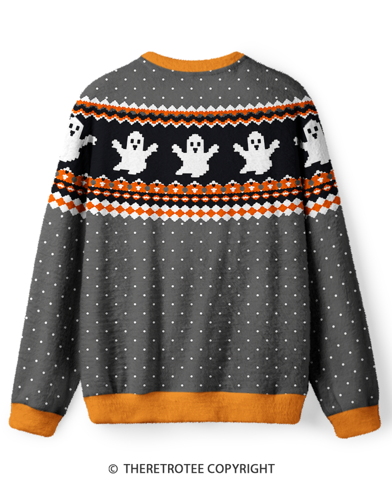 TheRetroTee Ghost Pixel Knit Sweater