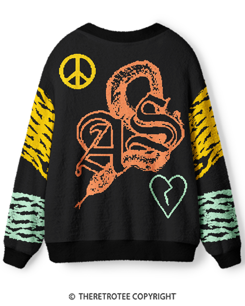TheRetroTee Vintage 1990s Varsity Unisex Cardigan Sweater