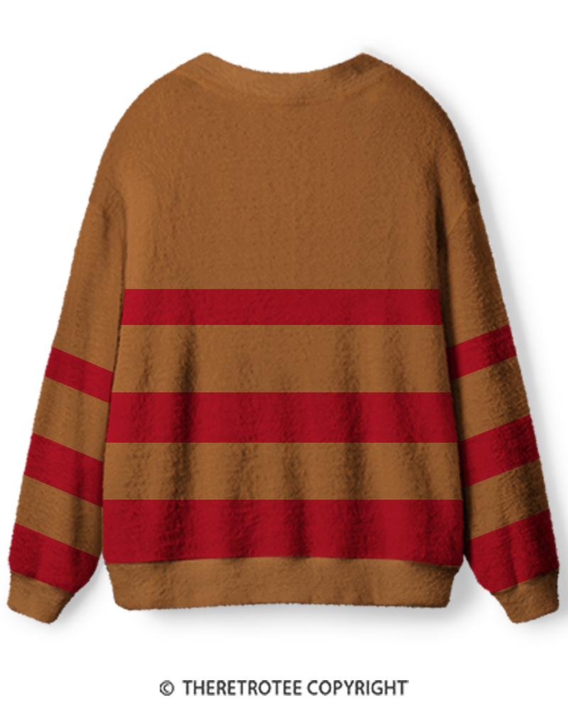 TheRetroTee Vintage 1990s Mohair Stripe Unisex Cardigan Sweater