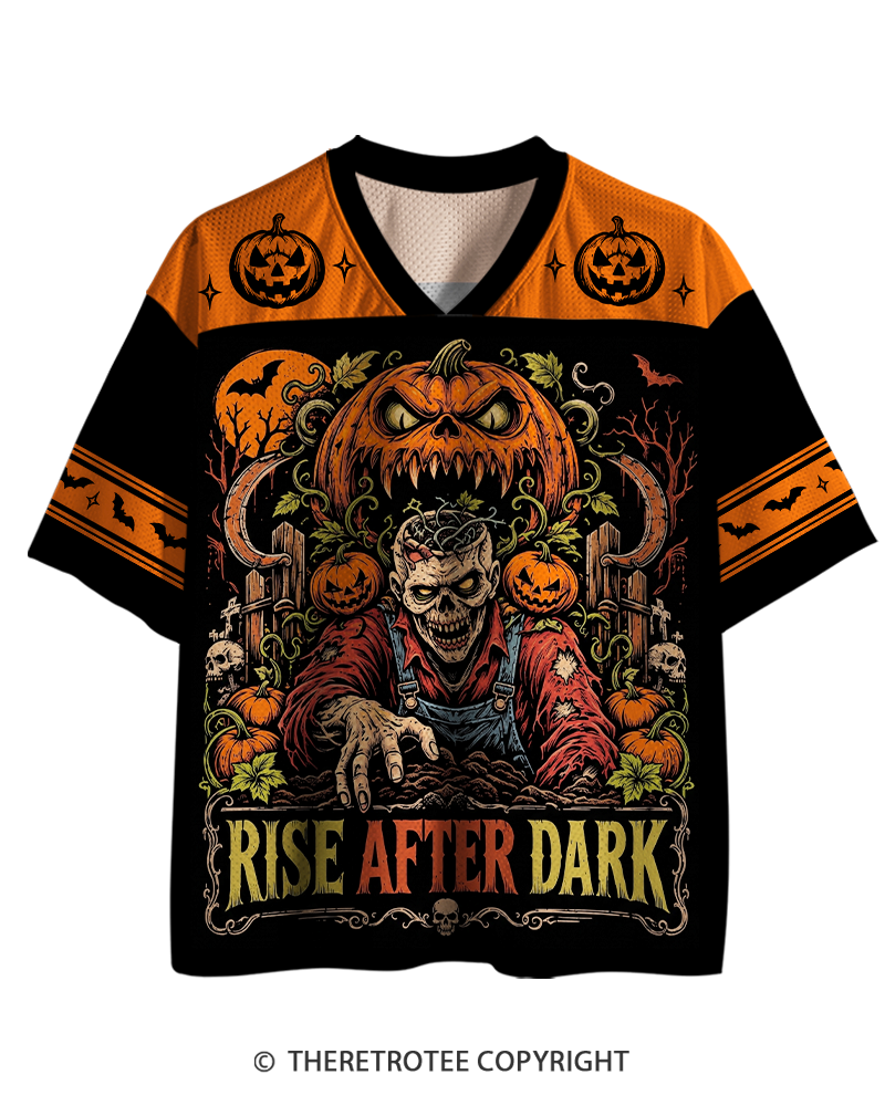 TheRetroTee Harvest After Dark 1980s Halloween Mesh Jersey