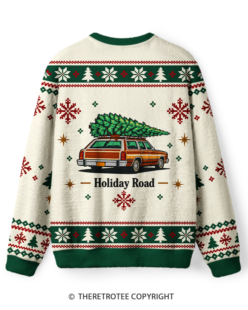 TheRetroTee Vintage 1980s Family Christmas Road Trip Sweater