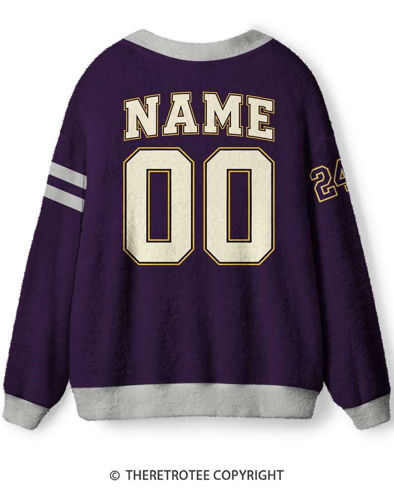 TheRetroTee Vintage 1980s Classic Game Day Stripe Sweater