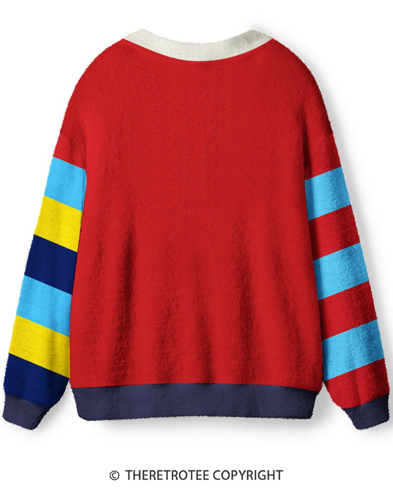 TheRetroTee Vintage 1980s Varsity Letter Cardigan Sweater