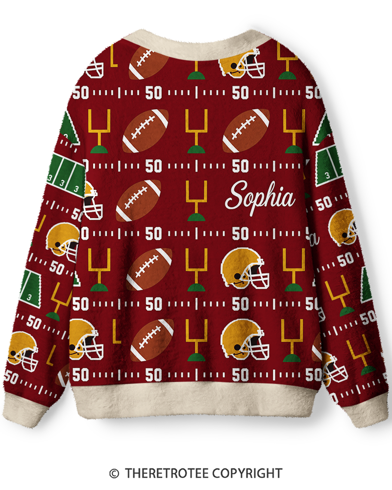 TheRetroTee Vintage Custom Football Heritage Unisex Cardigan Sweater