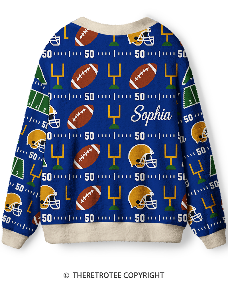 TheRetroTee Vintage Custom Football Heritage Unisex Cardigan Sweater