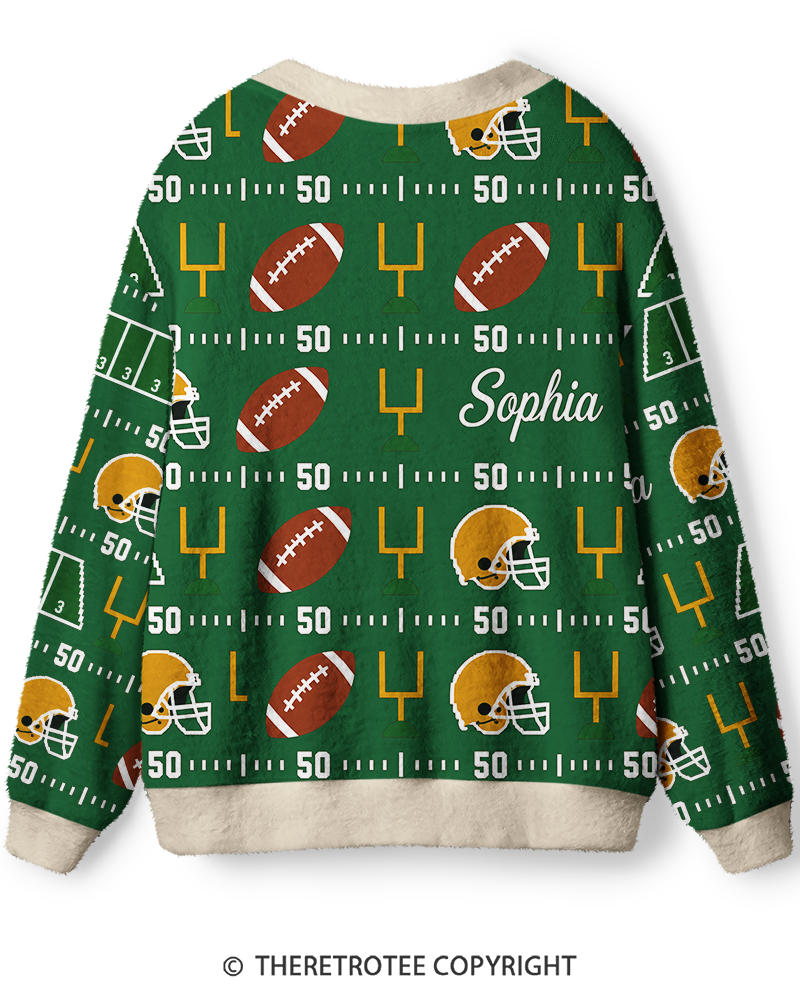 TheRetroTee Vintage Custom Football Heritage Unisex Cardigan Sweater